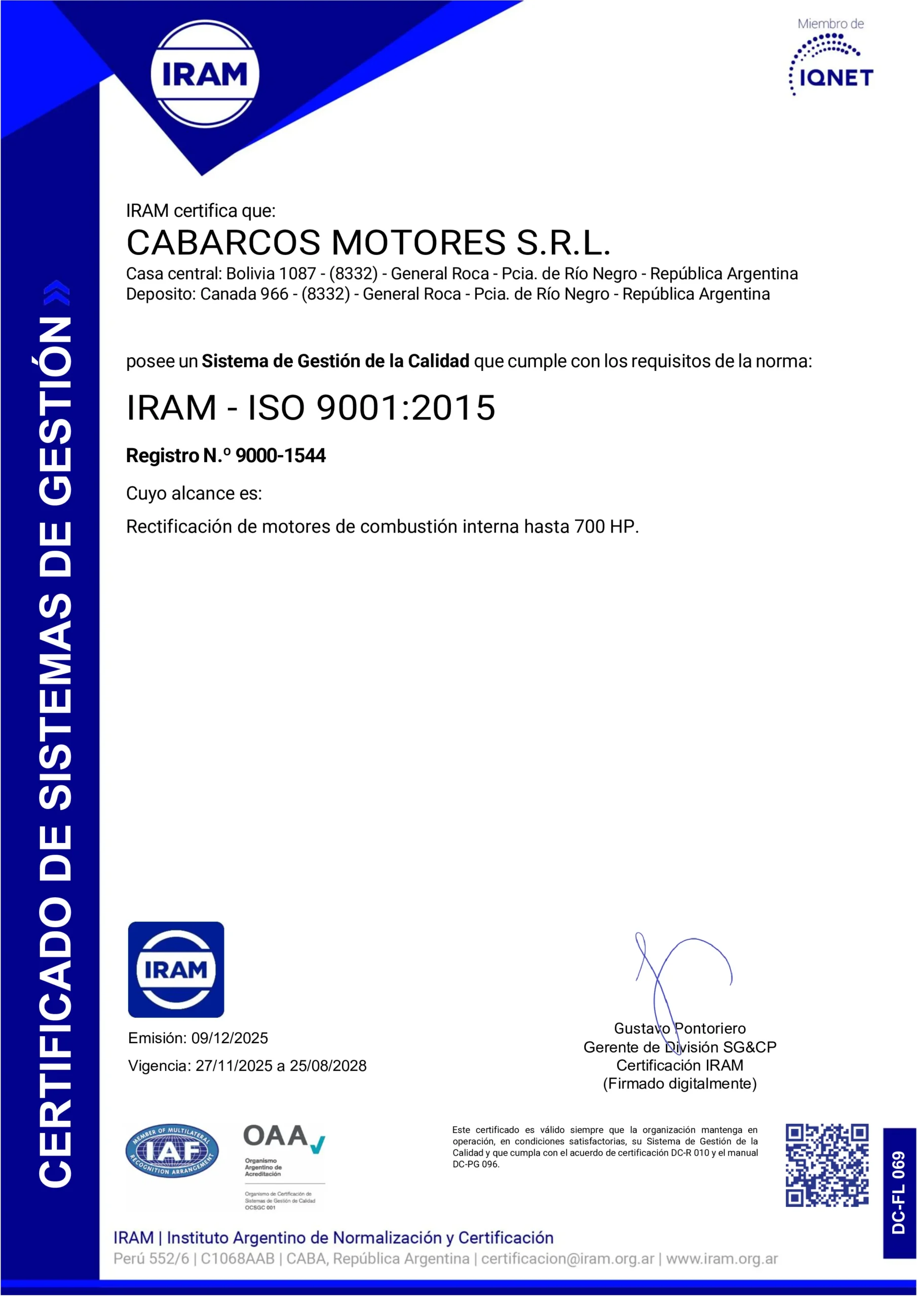cabarcos motores certificación